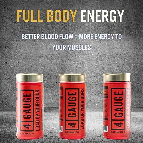 4 Gauge Natural Preworkout Without The Jitters | 30 Servings | Nitric Oxide Booster 4 Gauge Au supplements