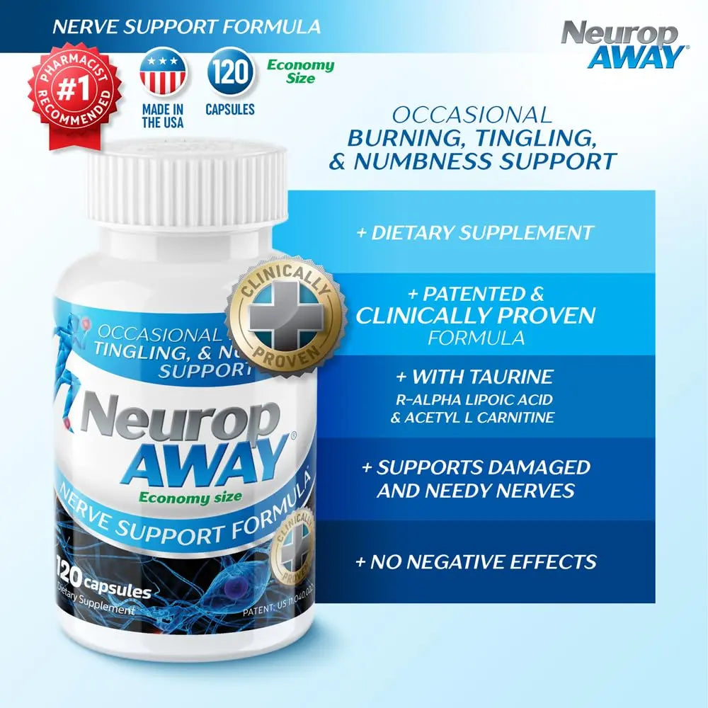 NeuropAWAY Nerve Support Formula, a Patented, Clinically Proven Formula to Strengthen Nerve Health NeuropAWAY Au supplements