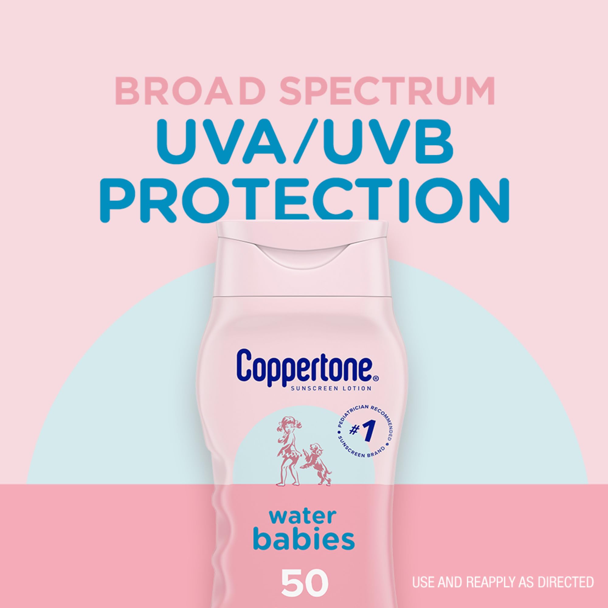 Coppertone WaterBabies Baby Sunscreen Lotion SPF 50, Hypoallergenic Sunscreen for Babies, Water Resistant
