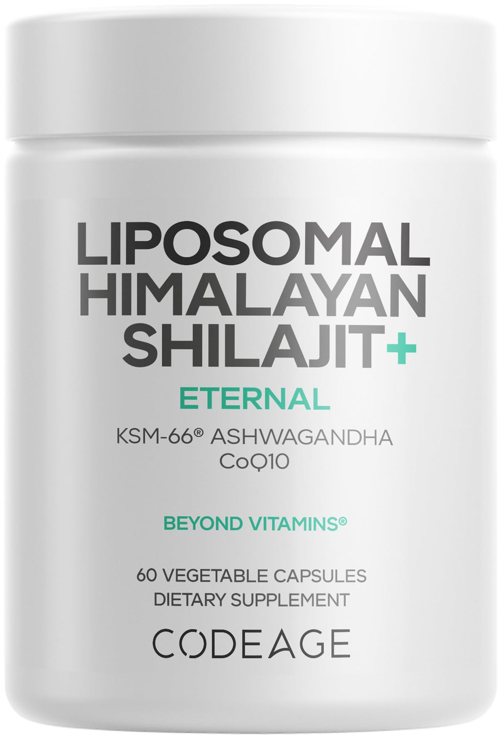 Codeage Liposomal Himalayan Shilajit+ Supplement - 500 mg Shilajit, KSM-66 Ashwagandha, CoQ10, Fulvic Ionic Minerals, Calcium, Magnesium, BioPerine - Liposomal Delivery - Non-GMO - 60 Capsules Codeage Au supplements