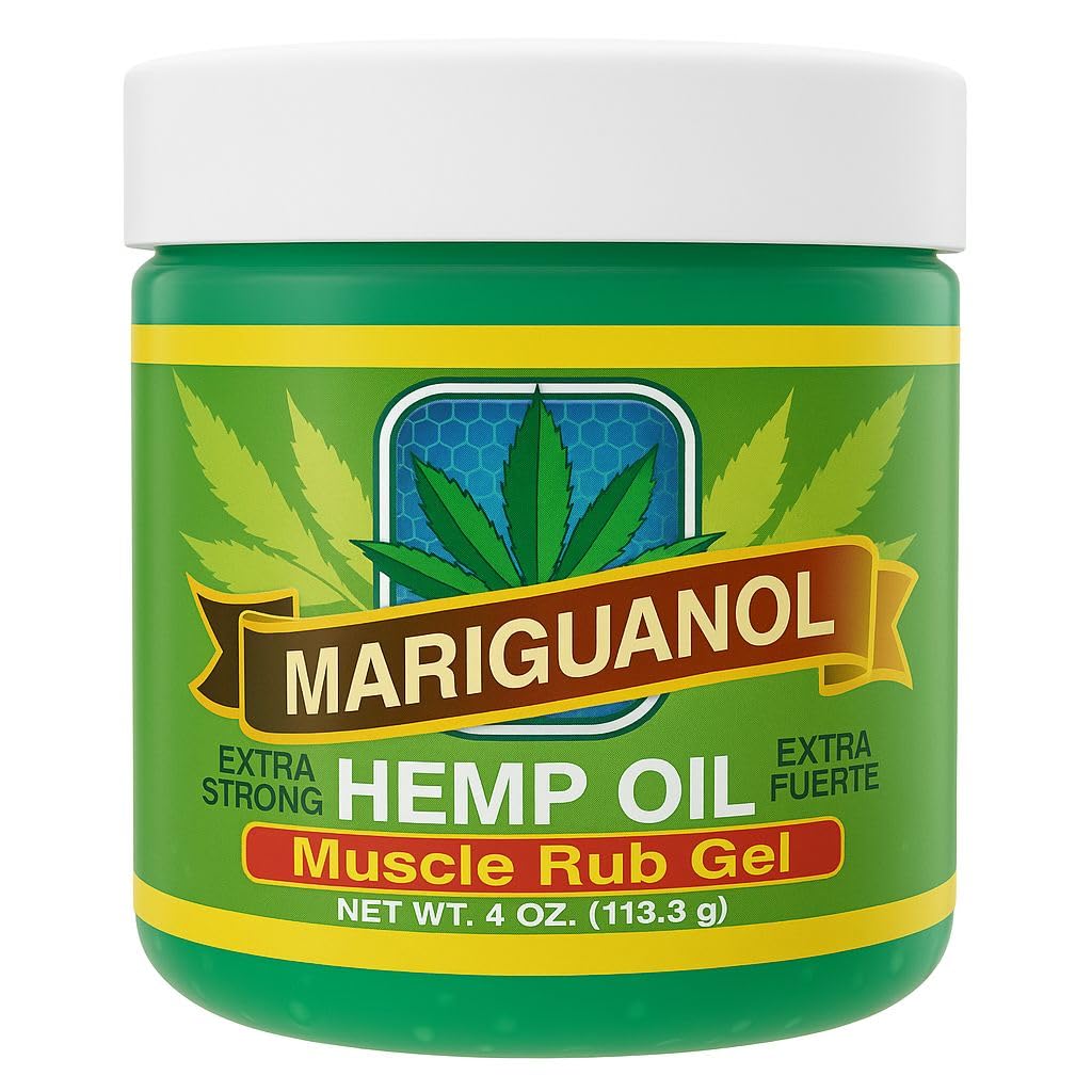 Mariguanol Extra Strong Muscle Rub Gel with Hemp Oil, Menthol & Camphor – Cooling, Fast-Absorbing Topical Gel for Post-Workout Active Lifestyles – Net Wt. (4 Ounce (Pack of 1)) MARIGUANOL Au supplements