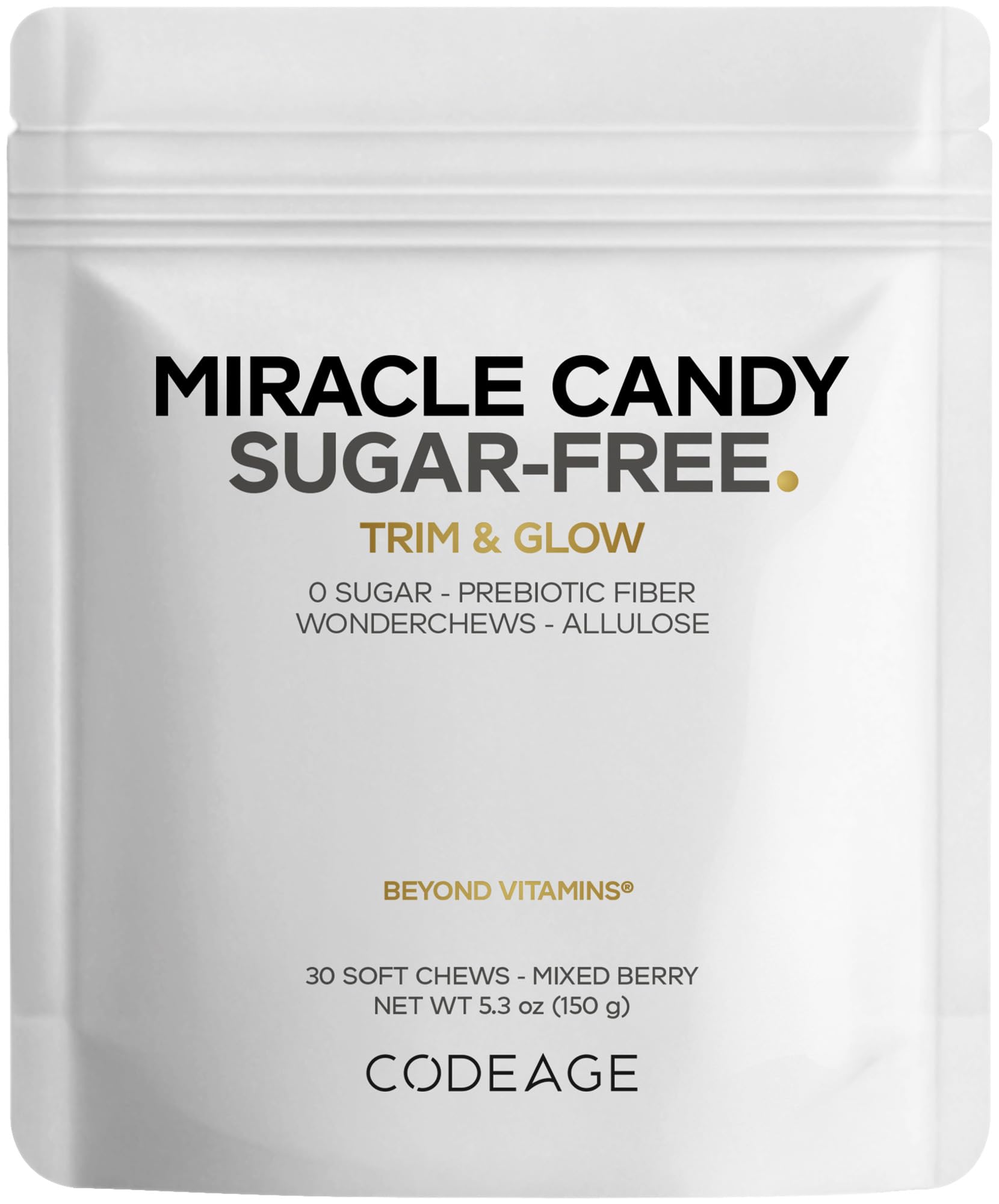 Codeage Miracle Candy Sugar-Free Candies, Mixed Berry Soft Chews – Allulose, Prebiotic Fiber – Low-Calorie Wonderchews – 0g Sugar Soft Chews - 30 Count Codeage Au supplements