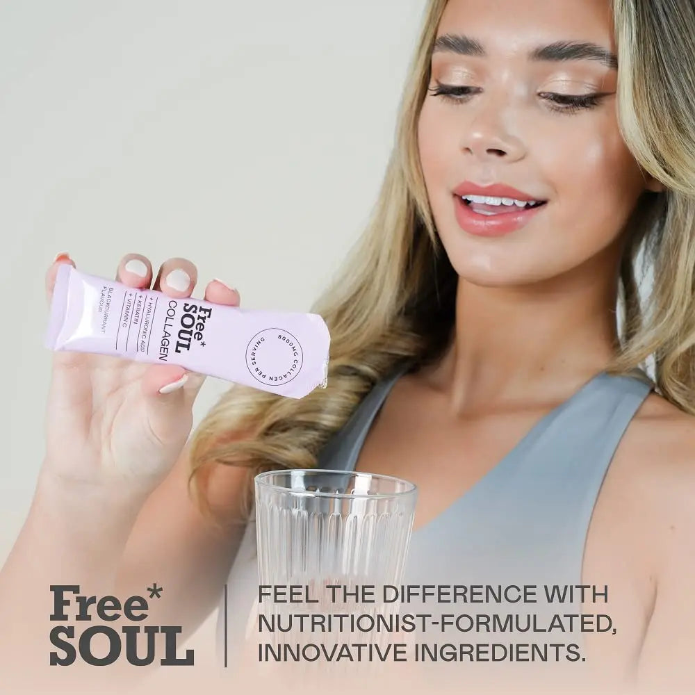 Marine Collagen Liquid 8000mg with Hyaluronic Acid, Keratin, & Vitamin C, 14 x 8000mg Hydrolysed Collagen Free Soul Au supplements