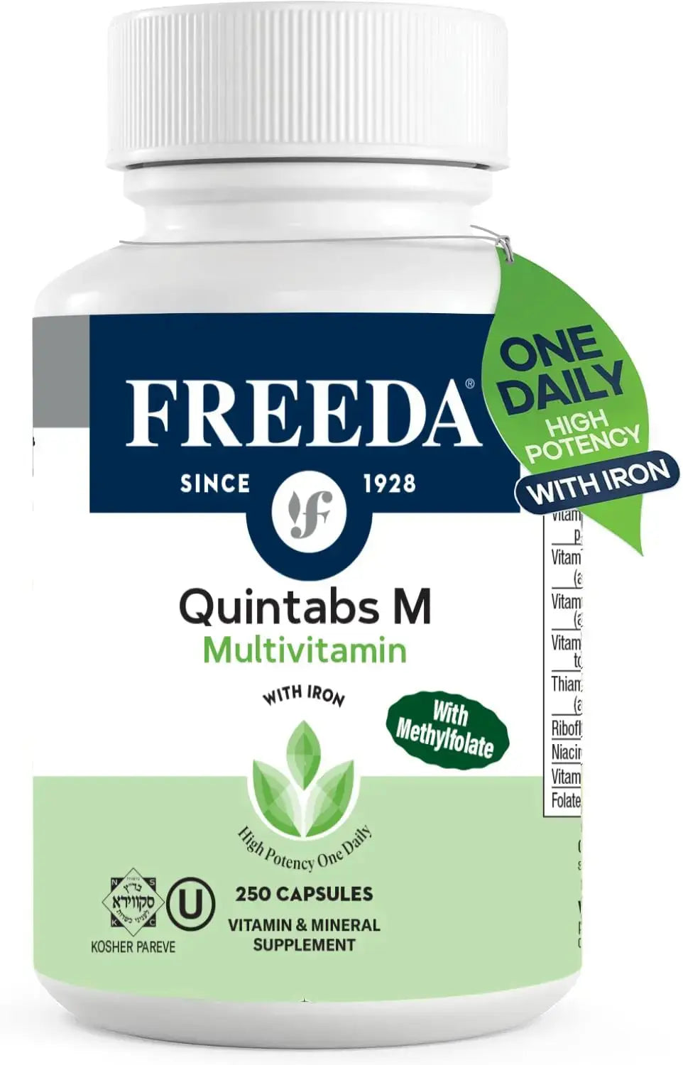 FREEDA Multivitamin One Daily – Quintabs-M with Iron – Kosher Multi Vitamins Supplements for Women Health - Multivitamins for Women & Iron FREEDA Au supplements