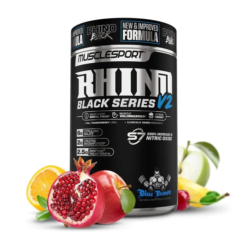 Rhino Black Pre Workout V2 - Preworkout Powder Supplement for Men & Women Musclesport Au supplements