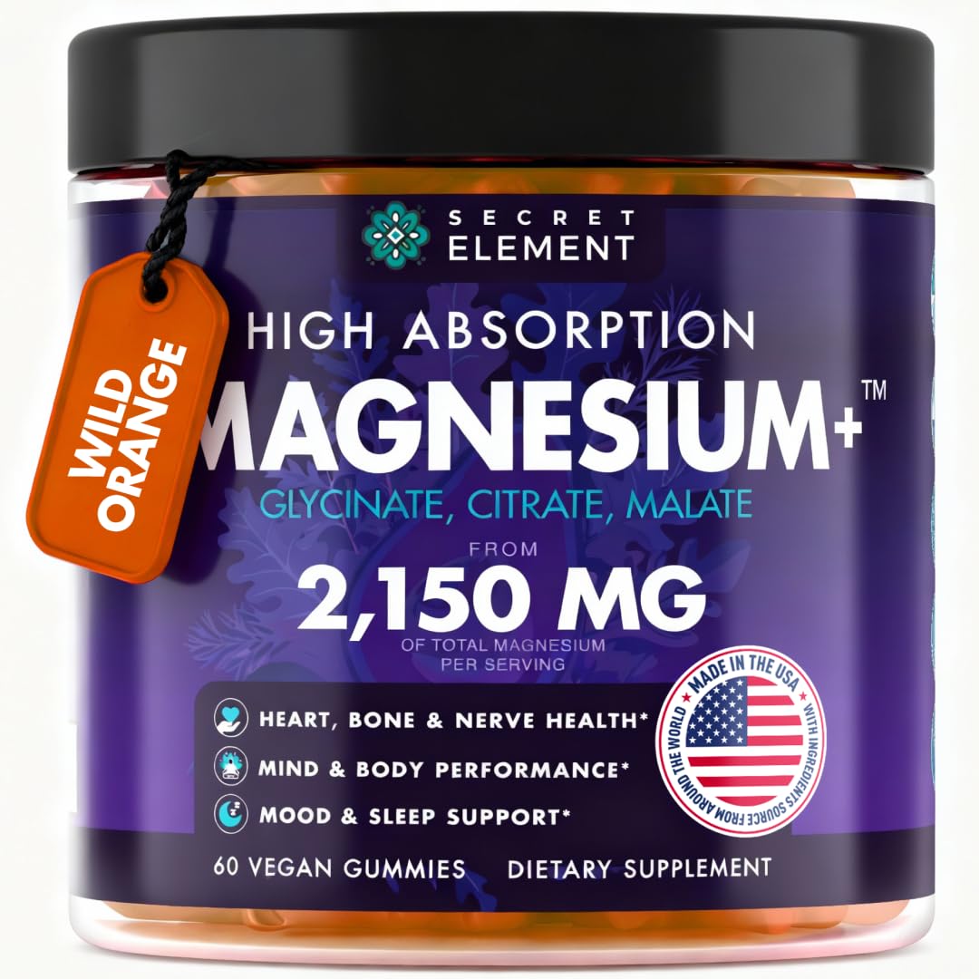 Magnesium Glycinate 2150MG, High Absorption Magnesium Glycinate, Citrate, Malate, Sugar-Free,Vegan, Inspired by Wellness Traditions Like Arjuna