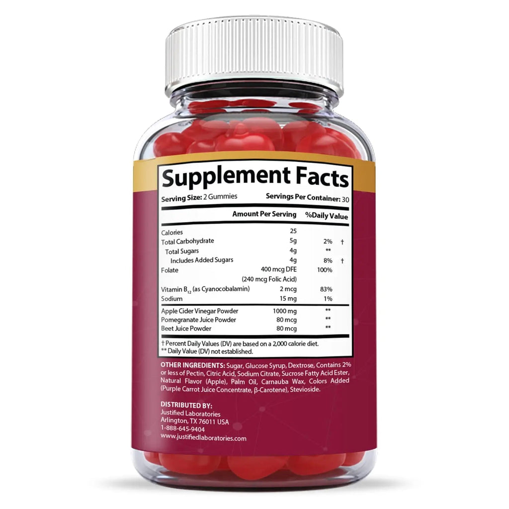Justified Laboratories Great Results Keto ACV Gummies 1000MG with Pomegranate Juice Justified Laboratories Au supplements