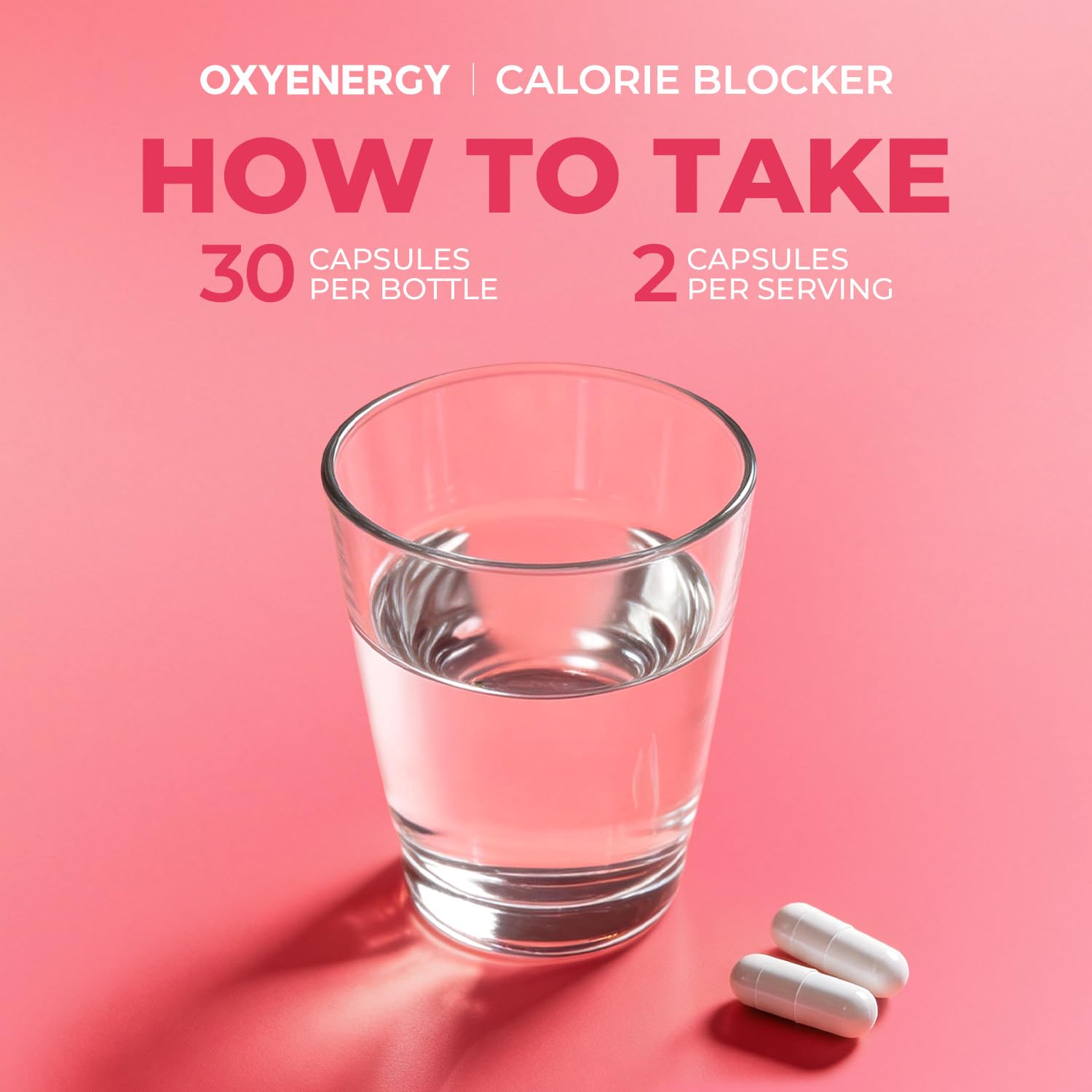 OxyEnergy Calorie Blocker 6-in-1 Natural Supplement for Women & Men, with Garcinia Cambogia,Gymnema Sylvestre & Bergamot,Boosts Metabolism,