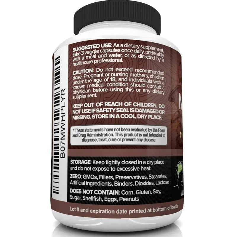 Nutrivein Mushroom Supplement - 2600mg - 90 Capsules - 11 Organic Mushrooms Nutrivein Au supplements