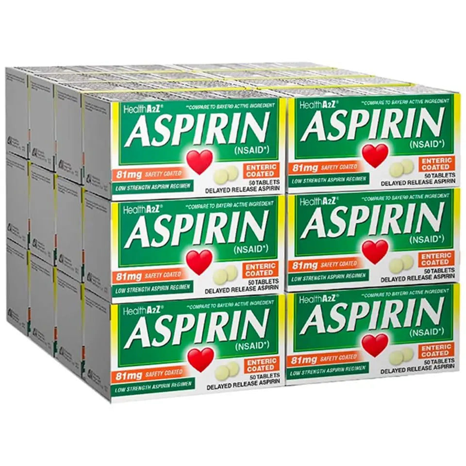 HealthA2Z Aspirin 81mg Low Strength | Enteric Coated | 24 Packs of 40 Counts (960 Tablets Total) | Value Package HealthA2Z Au supplements