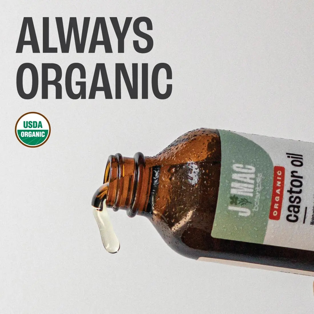 J MAC BOTANICALS Organic Castor Oil Cold Pressed (Glass Bottle, 4 oz ) J MAC BOTANICALS Au supplements