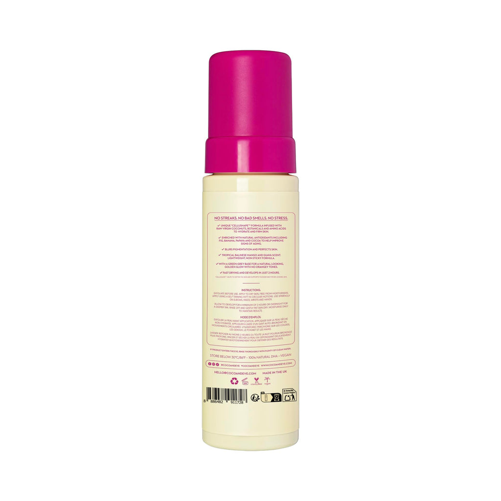 Coco & Eve Self Tanner Foam Kit - (Medium) Streak-Free Sunless Tanning Mousse, Tropically Scented Natural Looking Tan
