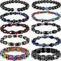 Hicarer 10 Pieces Magnetic Hematite Bracelets for Men Women Magnetic Bracelet Rock Hicarer Au supplements