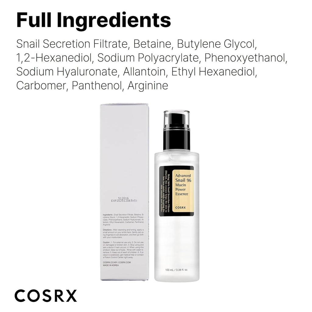 COSRX Snail Mucin Repairing Serum 100ml, Hydrating Serum for Face with Snail Secretion