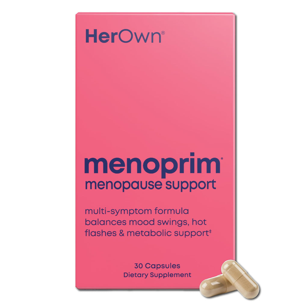 Her Own Menoprim, Menopause Support, Female Hormonal Balance Capsules for Night Sweats, Hot Flashes & Mood Swing Support, Bergamot Orange & Black Cohosh Root, 60 Capsules her own Au supplements