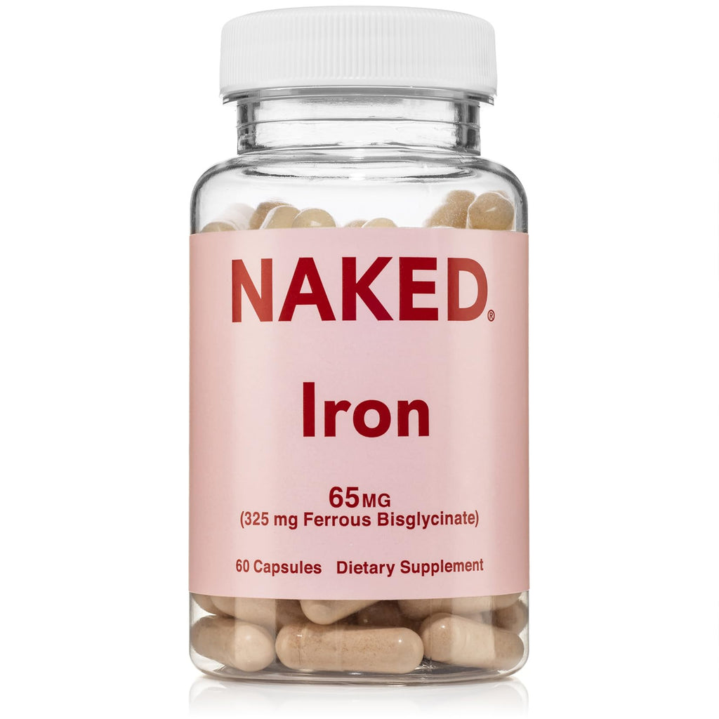 Naked Iron 65mg, 325mg Ferrous Bisglycinate - High Potency Iron Supplement for Iron Deficiency, Cellular Energy Support, Promotes Healthy Red Blood Cell Production