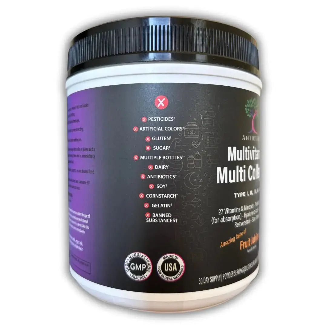 Antioxed Multi Collagen Multivitamin for Women+Men, Keto, Skin, Joint, Cognitive, Heart, Sensual, & Immune Health, Hydrolyzed Peptides, Antioxidants, Probiotics Antioxed Au supplements