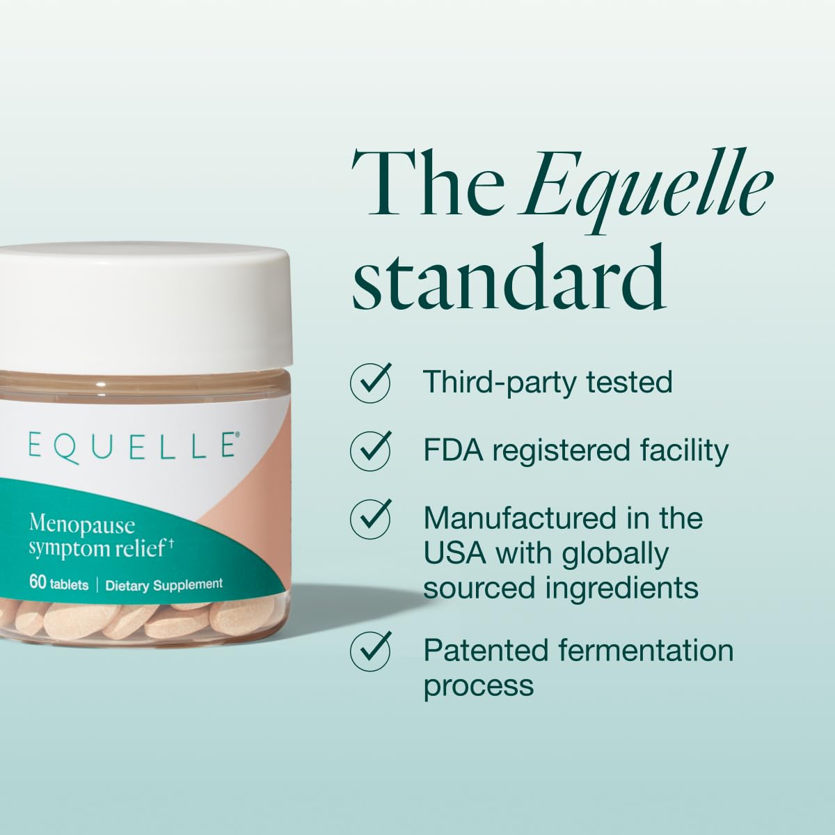 EQUELLE Multi-Symptom Perimenopause & Menopause Relief Relief from Hot Flashes, Muscle Aches & Supports More Sleep. Hormone-Free, Plant-Based S-Equol – 1 Month Supply (60 Tablets) EQUELLE Au supplements