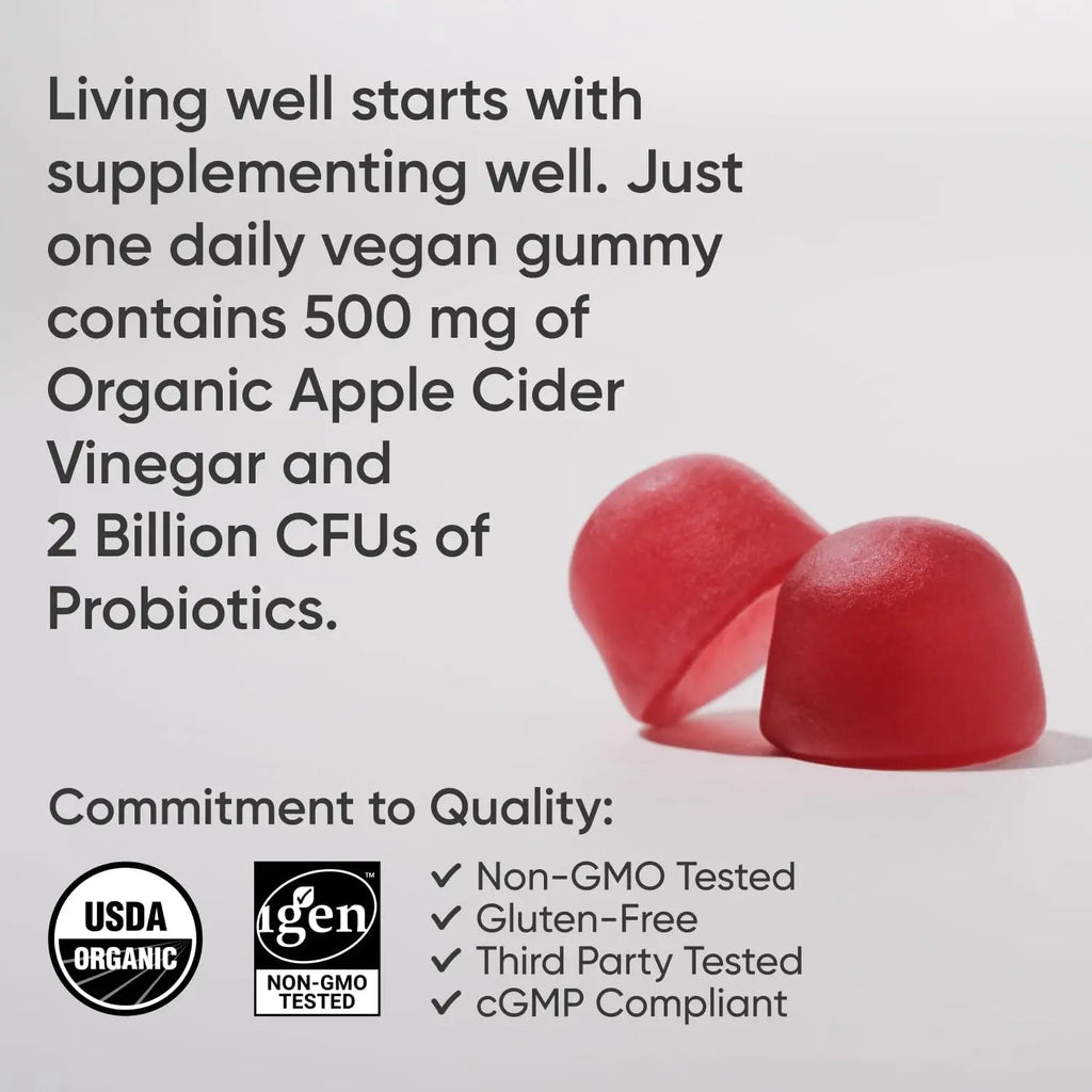 Sports Research Organic Apple Cider Vinegar Gummies with The Mother - USDA Organic Sports Research Au supplements