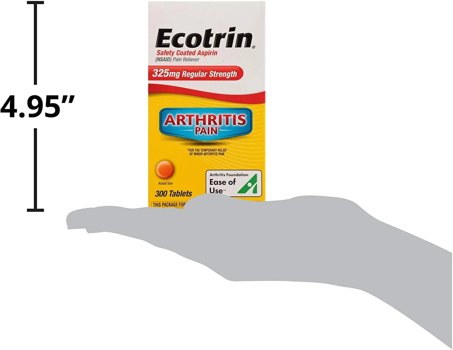 Ecotrin Regular Strength Safety Coated Aspirin | Arthritis Pain | 300 Tablets (2 Pack) Ecotrin Au supplements