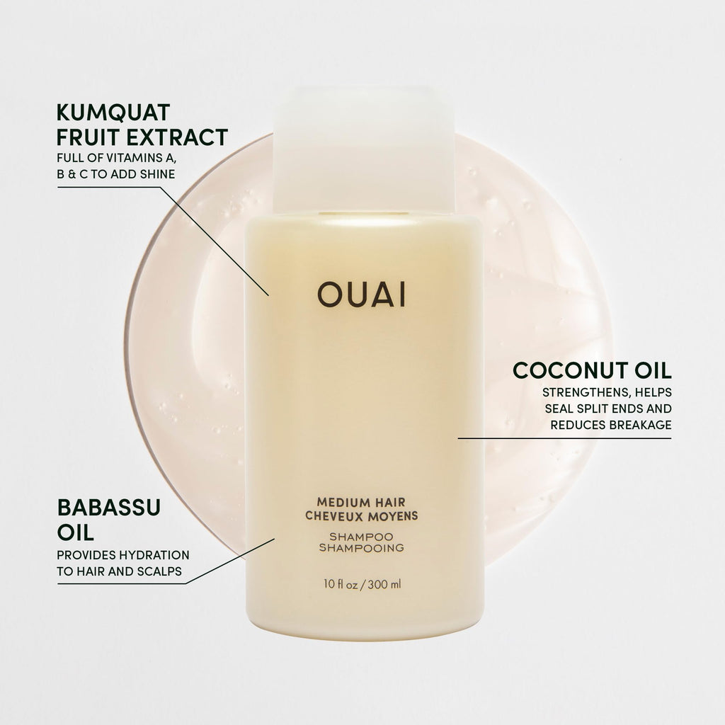 OUAI Medium Shampoo Travel Size - Hydrating Shampoo with Coconut Oil, Babassu, Kumquat Extract & Keratin - Strengthens, Nourishes & Adds Shine - Paraben & Sulfate Free Hair Care Products (3 Oz) OUAI Au supplements