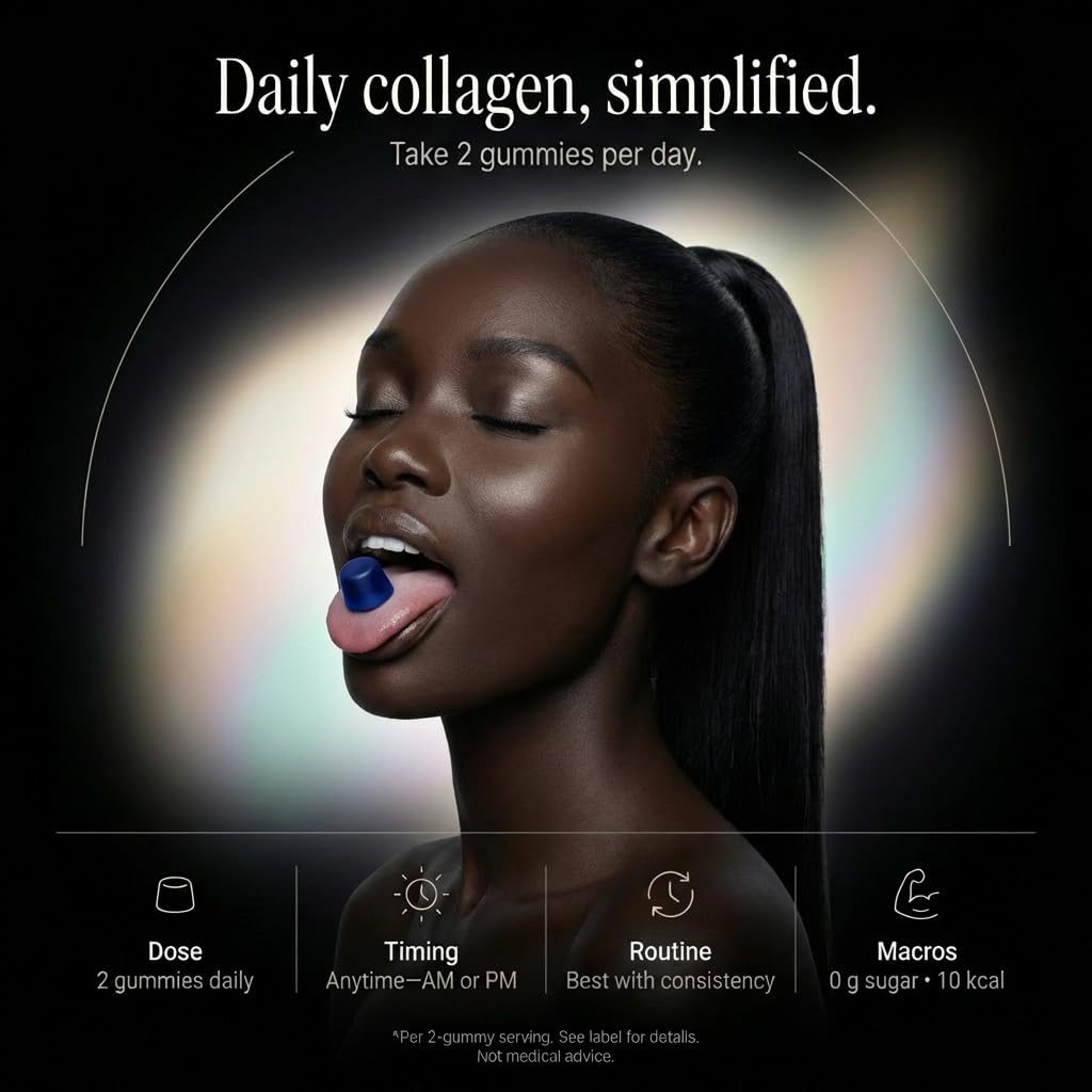 Collagen Peptides Gummies Sugar Free 3000mg Multi Collagen Blend for Hair Skin & Nails Support + 2500mg Keratin + 5000mcg Biotin, Hyaluronic Acid,
