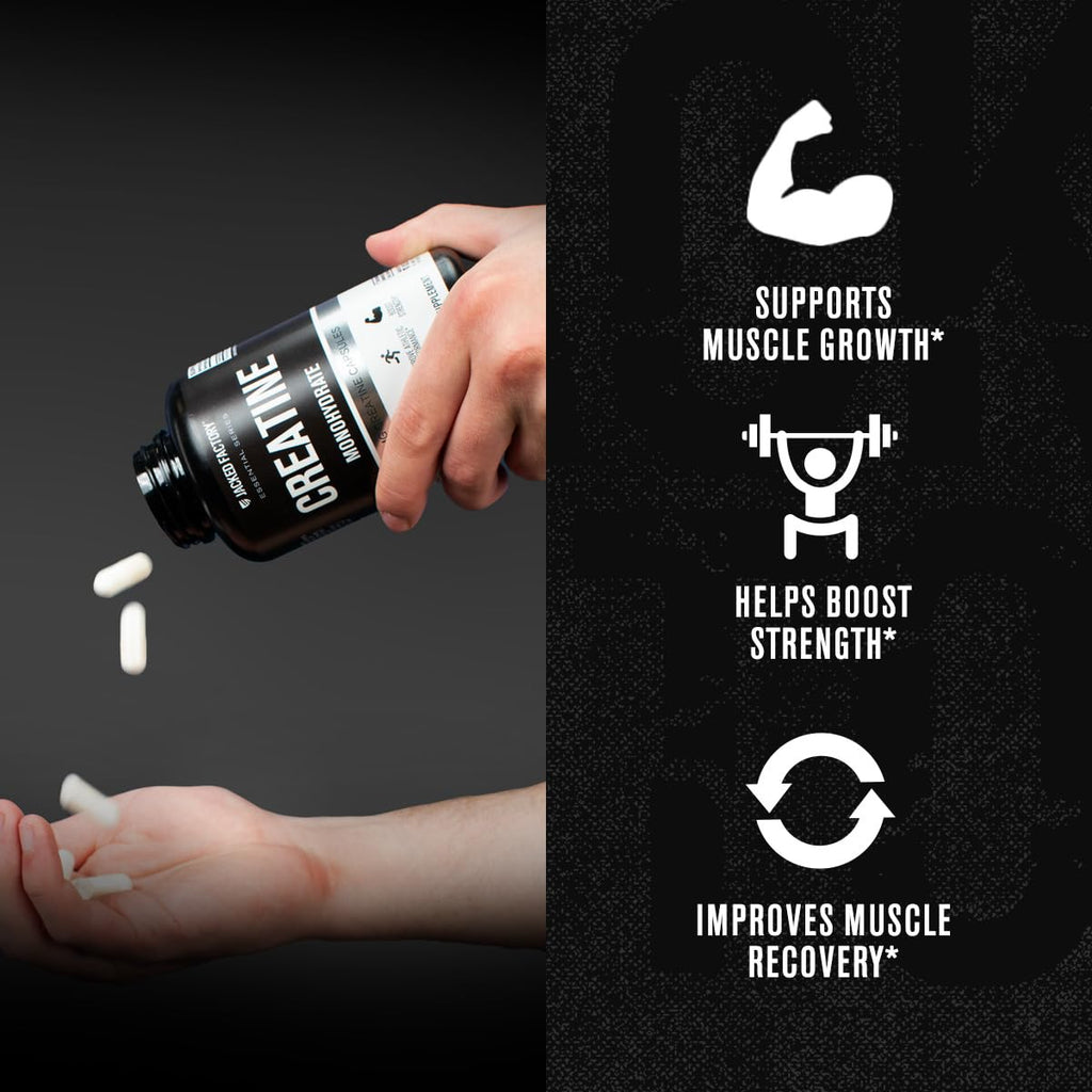Jacked Factory Creatine Monohydrate Capsules - Creatine Pills for Muscle Growth, Increased Strength, Enhanced Energy Output and Improved Athletic Performance - 150 Capsules Jacked Factory Au supplements