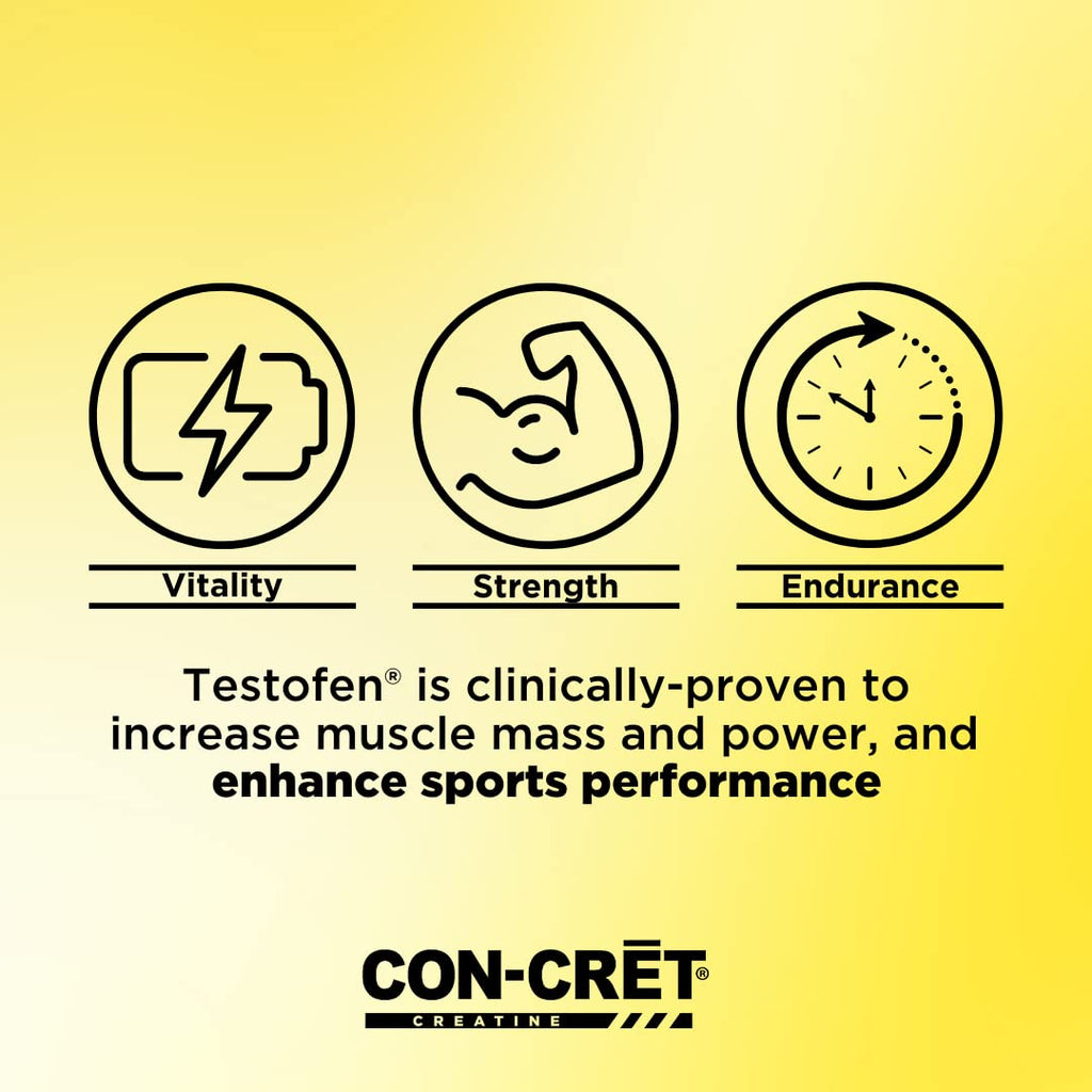 CON-CRET®+ Test, CON-CRET® Patented Creatine HCl Now with Testofen®, Boost Testosterone Levels, 60 Capsules CON-CRET Au supplements