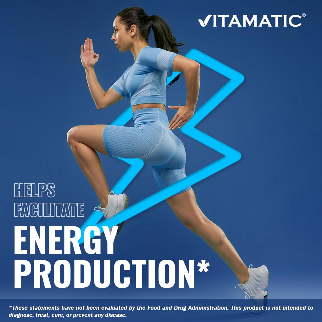 Vitamatic Vitamin B12 5000 mcg – 365 Fast Dissolve Tablets Berry Flavor – Supports Energy Production & Nervous System Health