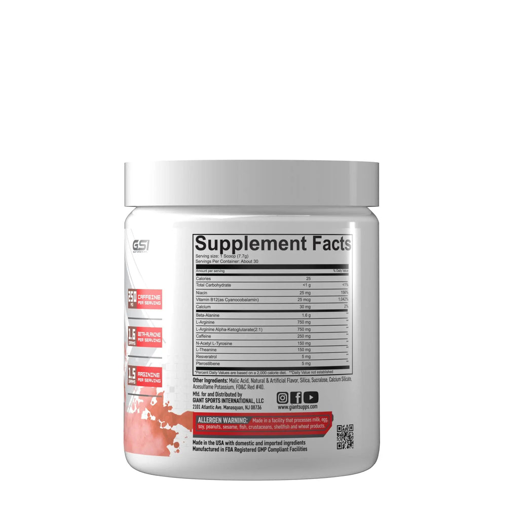 Giant Performance Edge Rush - Preworkout Powder (Fruit Punch) Giant Performance Au supplements