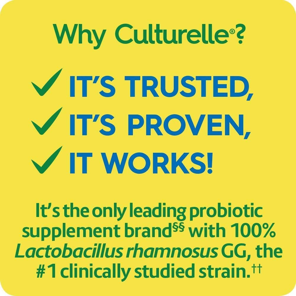 Culturelle Health & Wellness Daily Probiotic for Women & Men - 30 Count - 15 Billion CFUs & A Proven-Effective Probiotic Strain Support your Immune System- Gluten Free, Soy Free, Non-GMO Culturelle Au supplements
