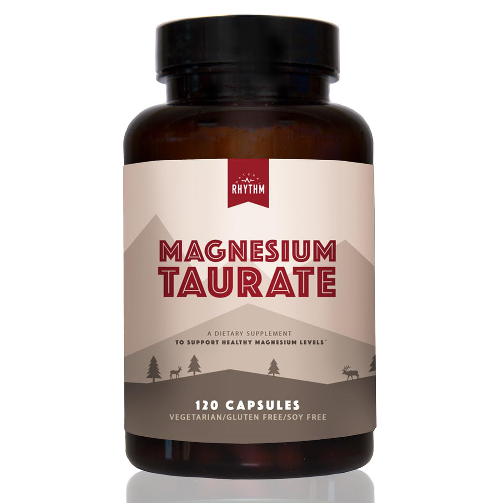 Magnesium Taurate 750mg (150mg Elemental Magnesium) – 120 Vegetarian Capsules – High-Absorption Magnesium Taurate Supplement for Heart, Muscle, and Nerve Support