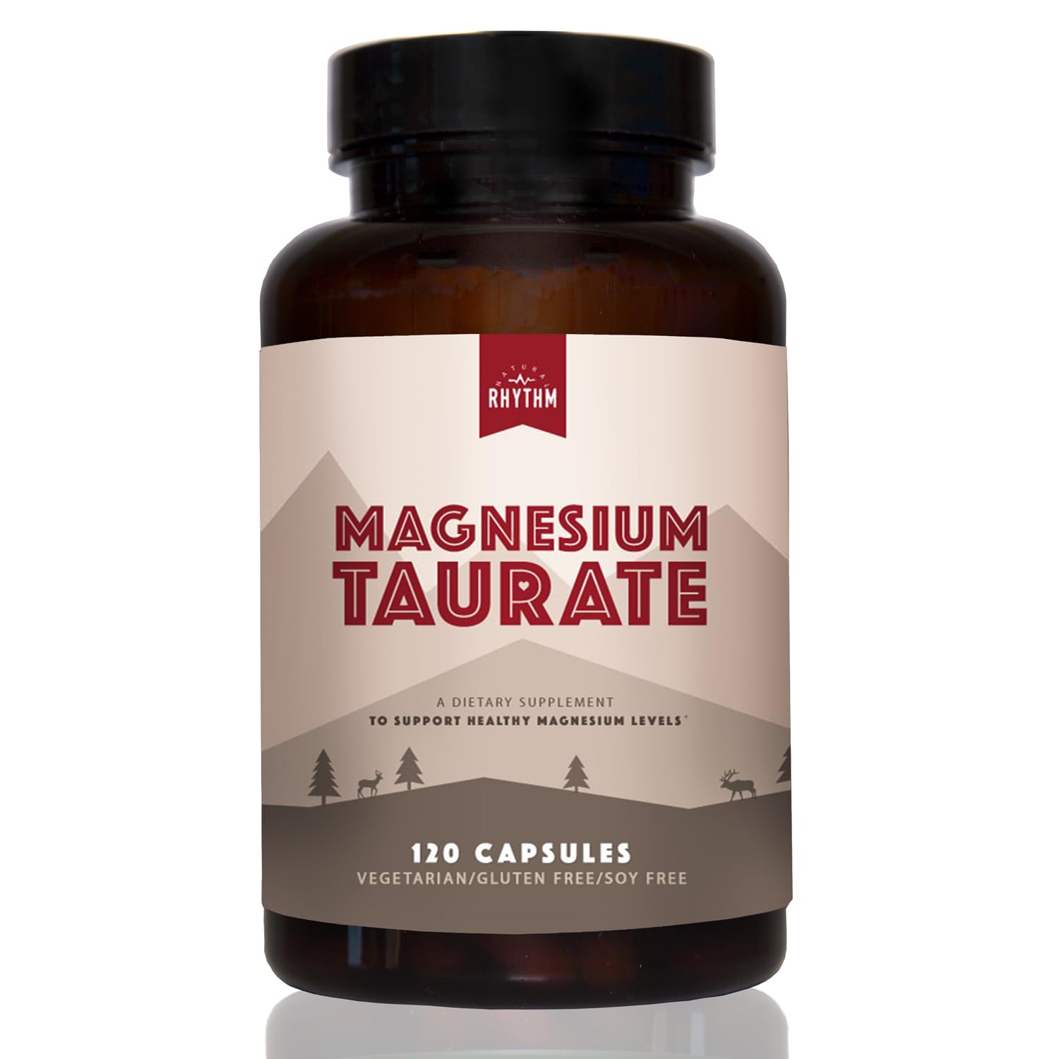 Magnesium Taurate 750mg (150mg Elemental Magnesium) – 120 Vegetarian Capsules – High-Absorption Magnesium Taurate Supplement for Heart, Muscle, and Nerve Support