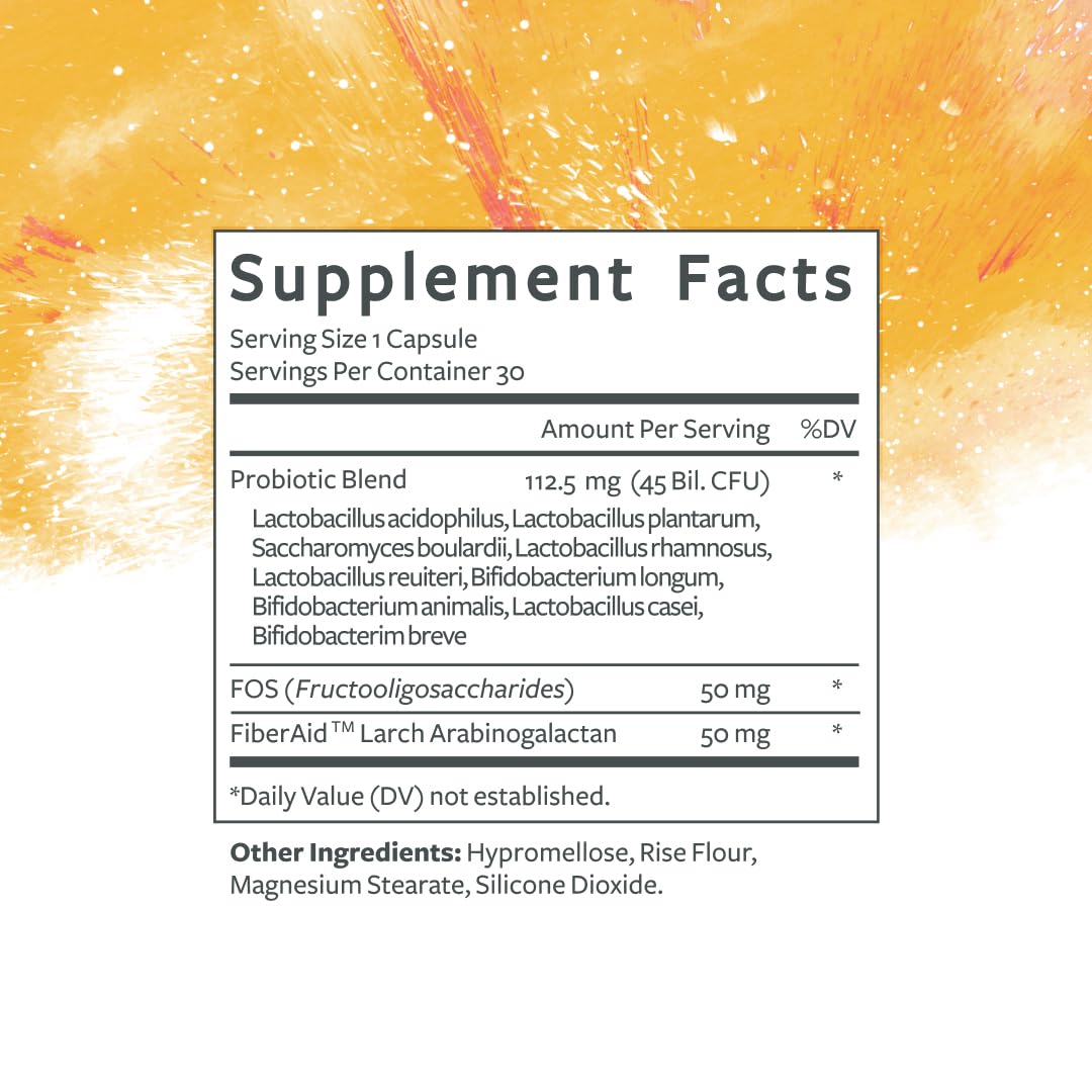Clean Program Daily Probiotic | 45 Billion CFU, 9 Strains with Saccharomyces Boulardii | Gut Health, De-Bloat & Immune Support