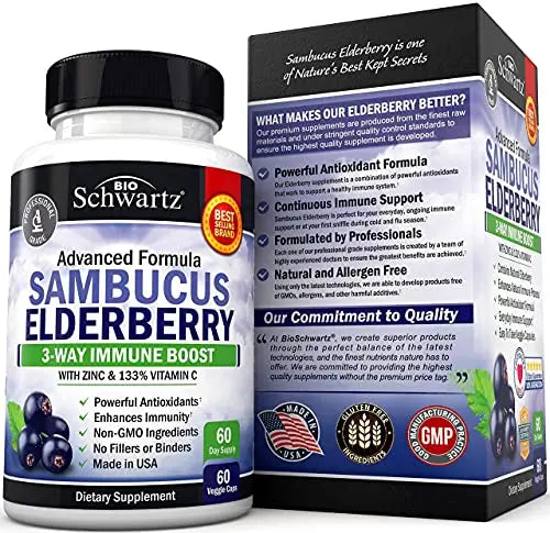 Elderberry with Zinc and Vitamin C for Adults - Immune Support Vitamins BioSchwartz Au supplements
