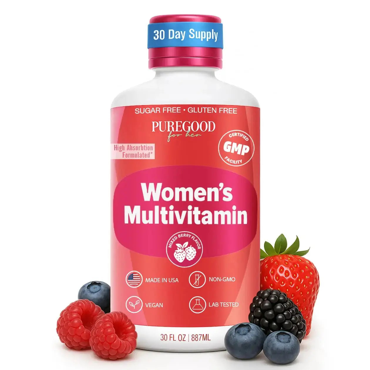 PureGood Women’s Liquid Multivitamin | 70+ Nutrients, Superfoods & Omegas | High Absorption Daily Supplement | PureGood Au supplements