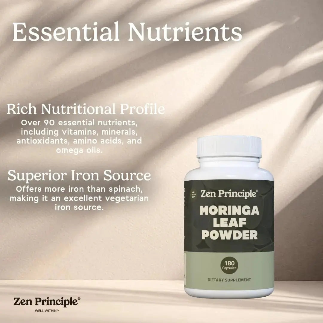 Zen Principle Organic Moringa Oleifera. Ultra-Premium. Provides an All Natural Energy Boost and Multi-Vitamin Zen Principle Au supplements