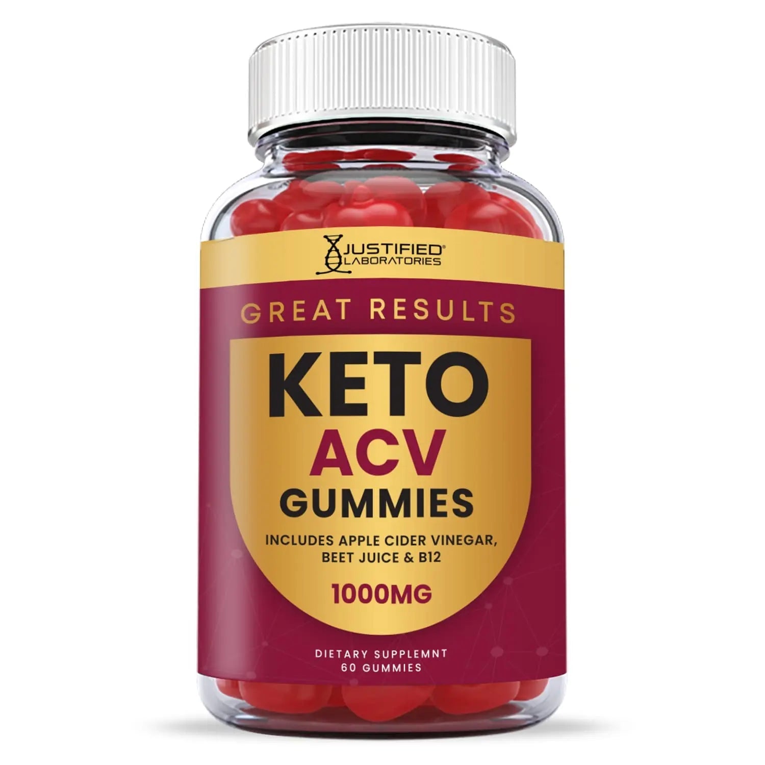 Justified Laboratories Great Results Keto ACV Gummies 1000MG with Pomegranate Juice Justified Laboratories Au supplements