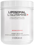 Codeage Liposomal L-Glutamine Powder - High-Potency L-Glutamine 5,000 mg per Serving - 3-Month Supply - Liposomal Delivery, Free-Form Amino Acid, Unflavored Glutamine - Non-GMO Gluten-Free - 16.67 oz Codeage Au supplements