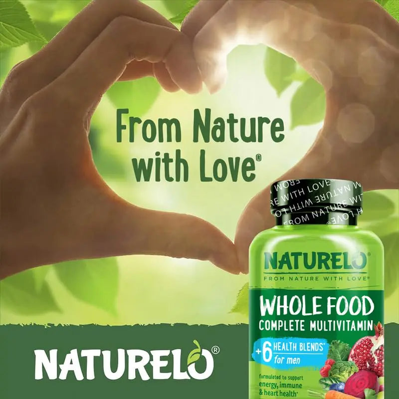 NATURELO Mens Multivitamins - Whole Food Multivitamin for Men with Vitamins, Minerals - 120 Vegetarian Capsules for Energy, Brain, Heart, Eye Health* NATURELO Au supplements