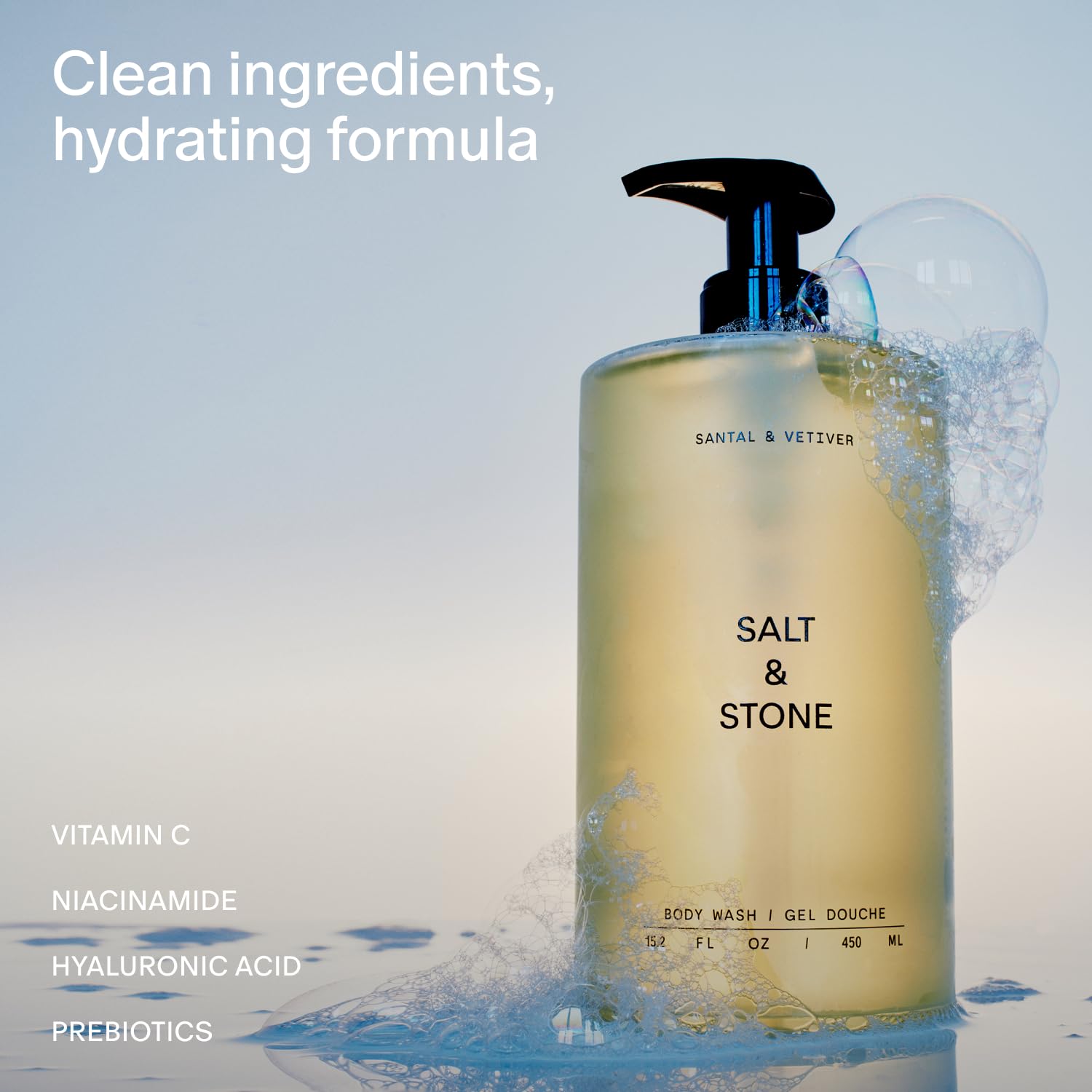 Salt & Stone Body Wash with Antioxidants for Deep Moisture | For Women & Men, Sulfate