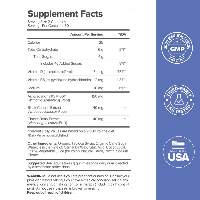 O Positiv MENO Gummies for Menopause, 30 Servings (Pack of 1) - Hormone-Free Supplements for Women with Black Cohosh & Ashwagandha KSM-66 - Helps Alleviate Hot Flashes, Night Sweats, & Mood Swings O Positiv Au supplements