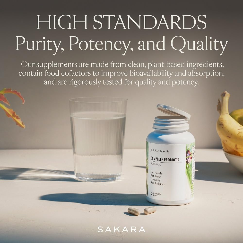 SAKARA Complete Probiotic - Prebiotics and Probiotics for Women Digestive Health Supplements, Supports Bloating, Immune System & Skin Radiance, Gut Health for Women with 3 Billion CFU's - 180 Capsules SAKARA Au supplements