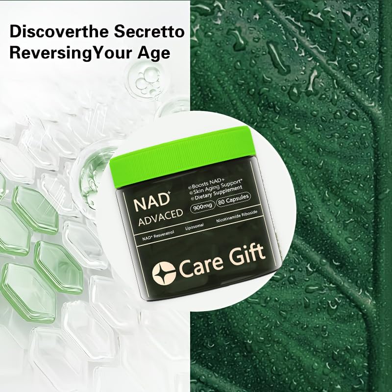 CARE GIFT NAD Supplement, NAD Nicotinamide Riboside Resveratrol 900mg - Liposomal NAD Supplements for Women & Men,NMNH Supplement Alternative for Energy, Focus, Anti-Aging (1 Pack) CARE GIFT Au supplements