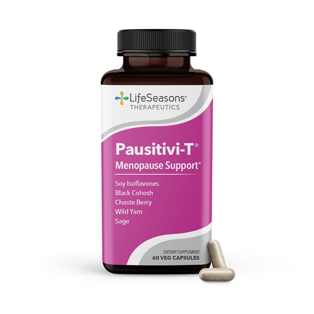 Pausitivi-T - Menopause Support Supplement - Powerful Relief for Hot Flashes, Hormone Imbalance & Night Sweats - Nourishes Tissue - Sage, Chasteberry, Soy Isoflavones & Black Cohosh - 60 Capsules LifeSeasons Au supplements