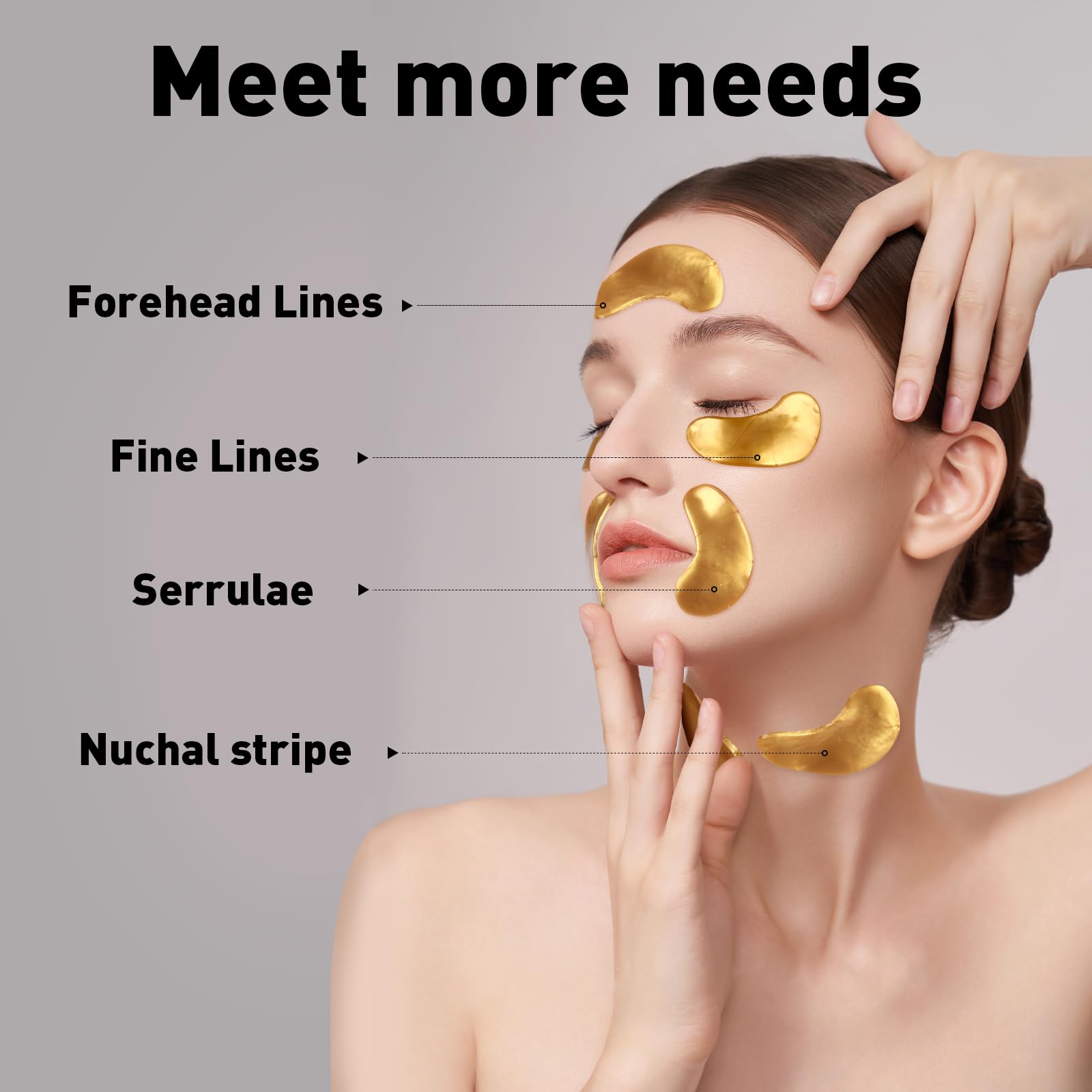 CHMI Under Eye Patches (50 Pairs) - 24K Gold Eye Patches for Puffy Eyes, Dark Circles, EyeBags and Wrinkles