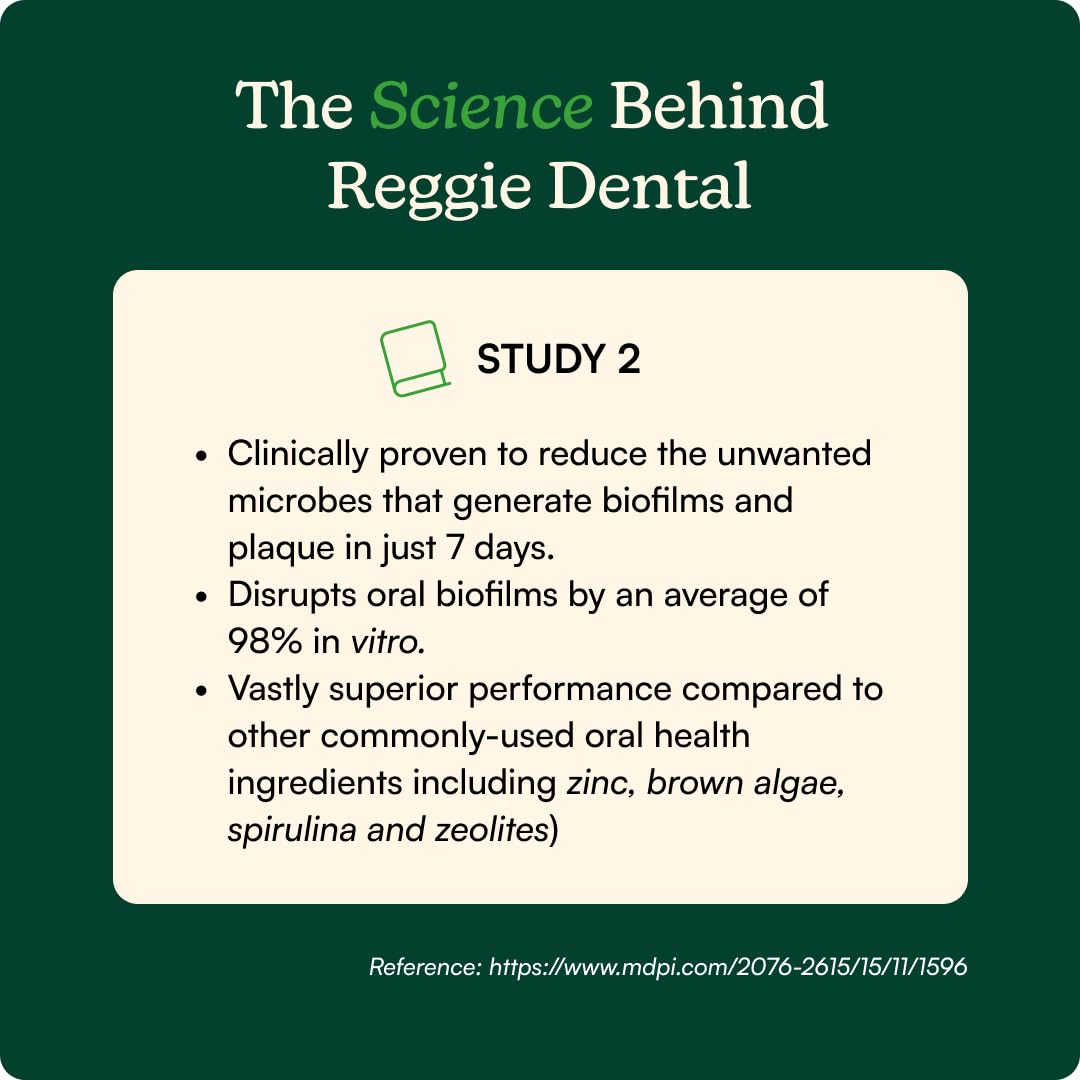 Reggie Dental Powder for Dogs | Reduce Bad Breath in 7 Days, Plaque & Tartar Control | Natural Dog Dental Supplement | Postbiotic Formula with Organic Kelp | Vet-Approved & Made in USA | 60 Servings Reggie Au supplements