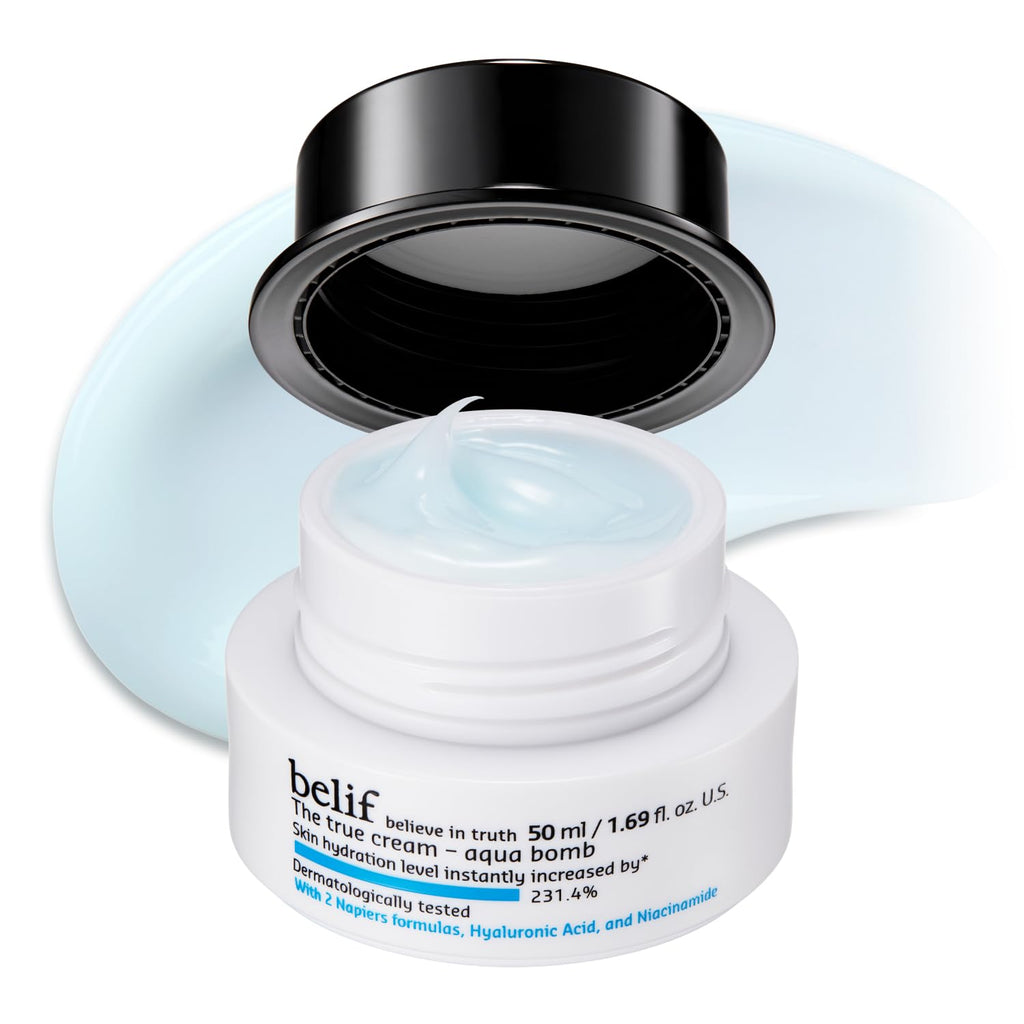 belif Aqua Bomb – Daily Niacinamide Hydrating Moisturizer, Lightweight Plumping Facial Cream with Hyaluronic Acid & Squalane, Cooling Effect