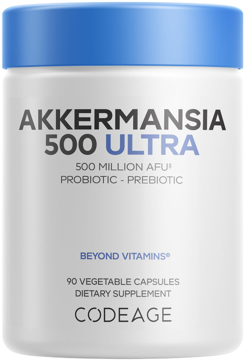 Codeage Akkermansia Muciniphila Probiotic Ultra - High-Potency 500M AFUs Akkermansia Probiotic Supplement - Enhanced Daily Probiotic & Prebiotic, Chicory Inulin - 3-Month Supply - 90 Capsules Codeage Au supplements